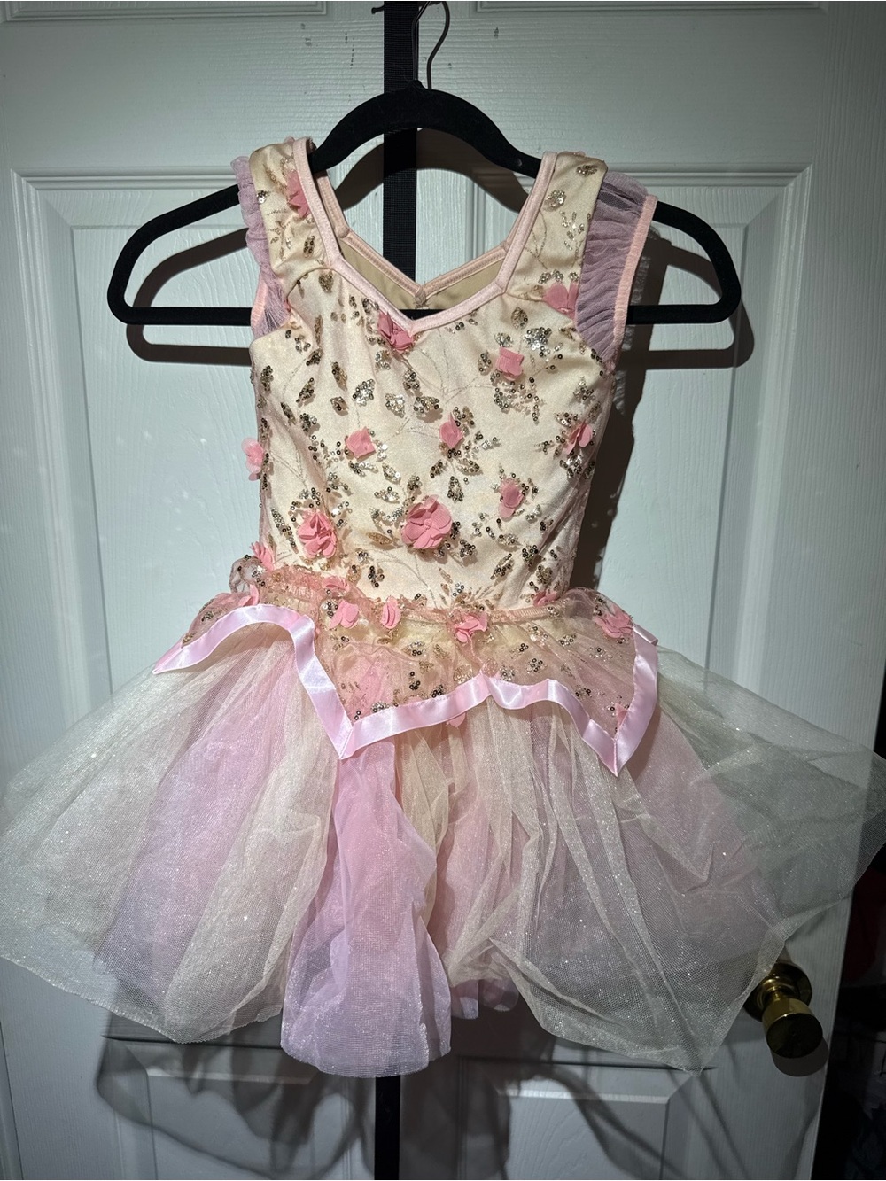 Weissman Pink and Cream Floral Tutu Dance Costume